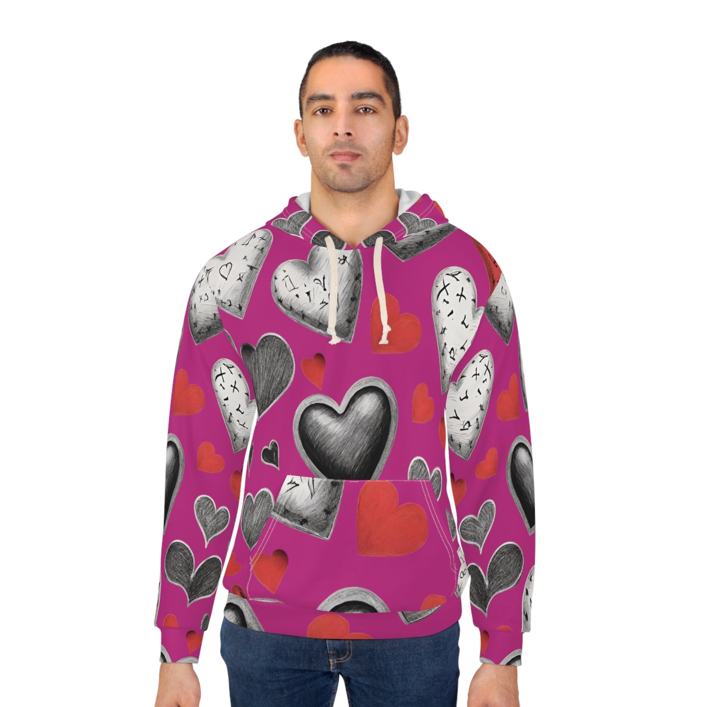 Customizable Pullover Hoodie | Heart Floral Hoodie | Yan Acq Apparel