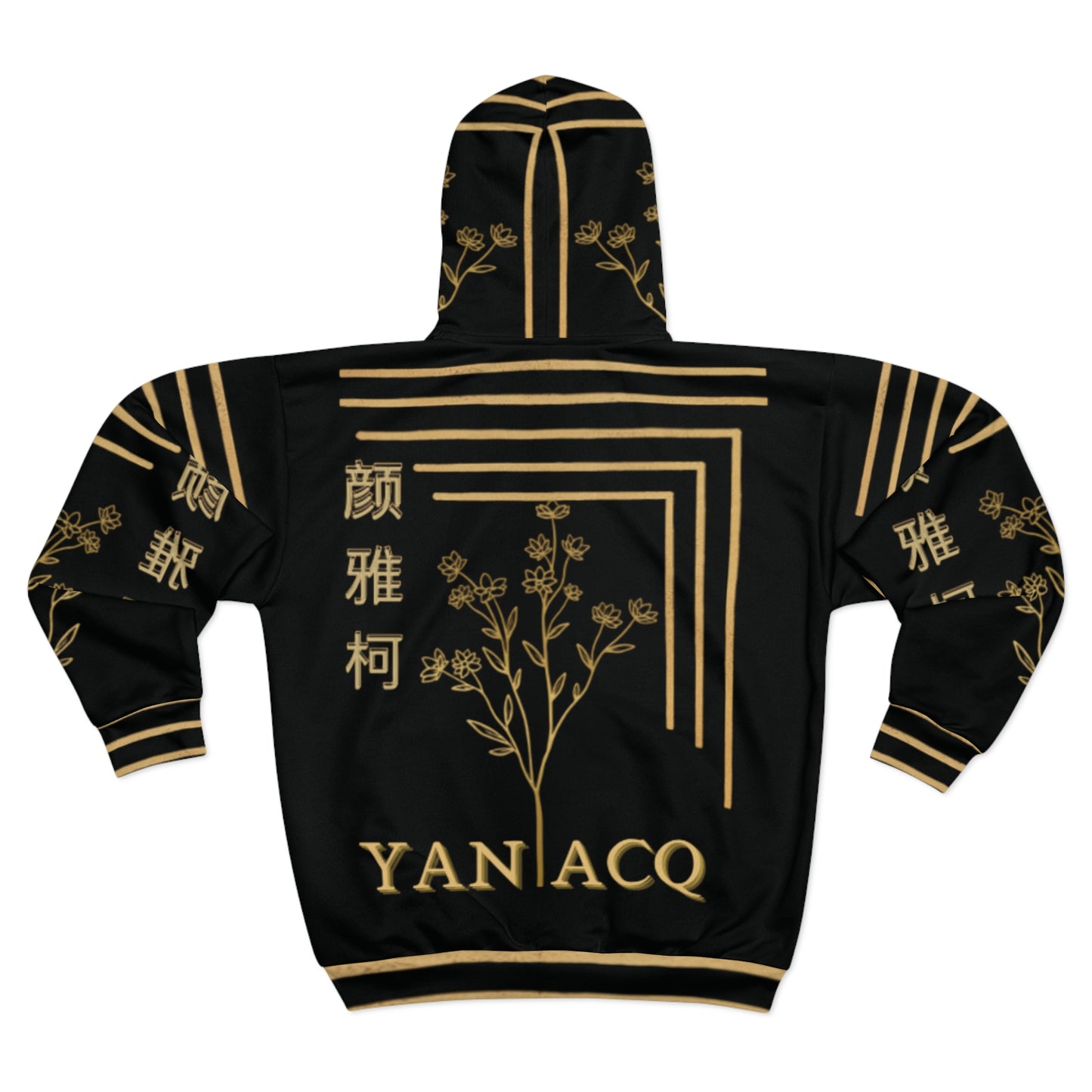 Black Winter Jacket | Long Sleeve Length Jacket | Yan Acq Apparel