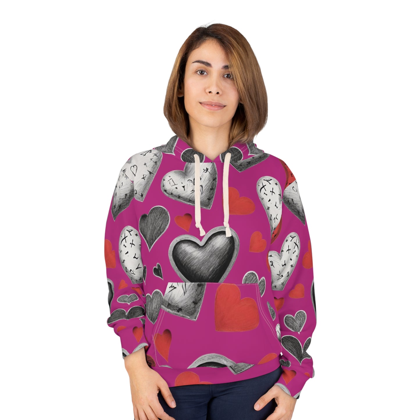 Customizable Pullover Hoodie | Heart Floral Hoodie | Yan Acq Apparel