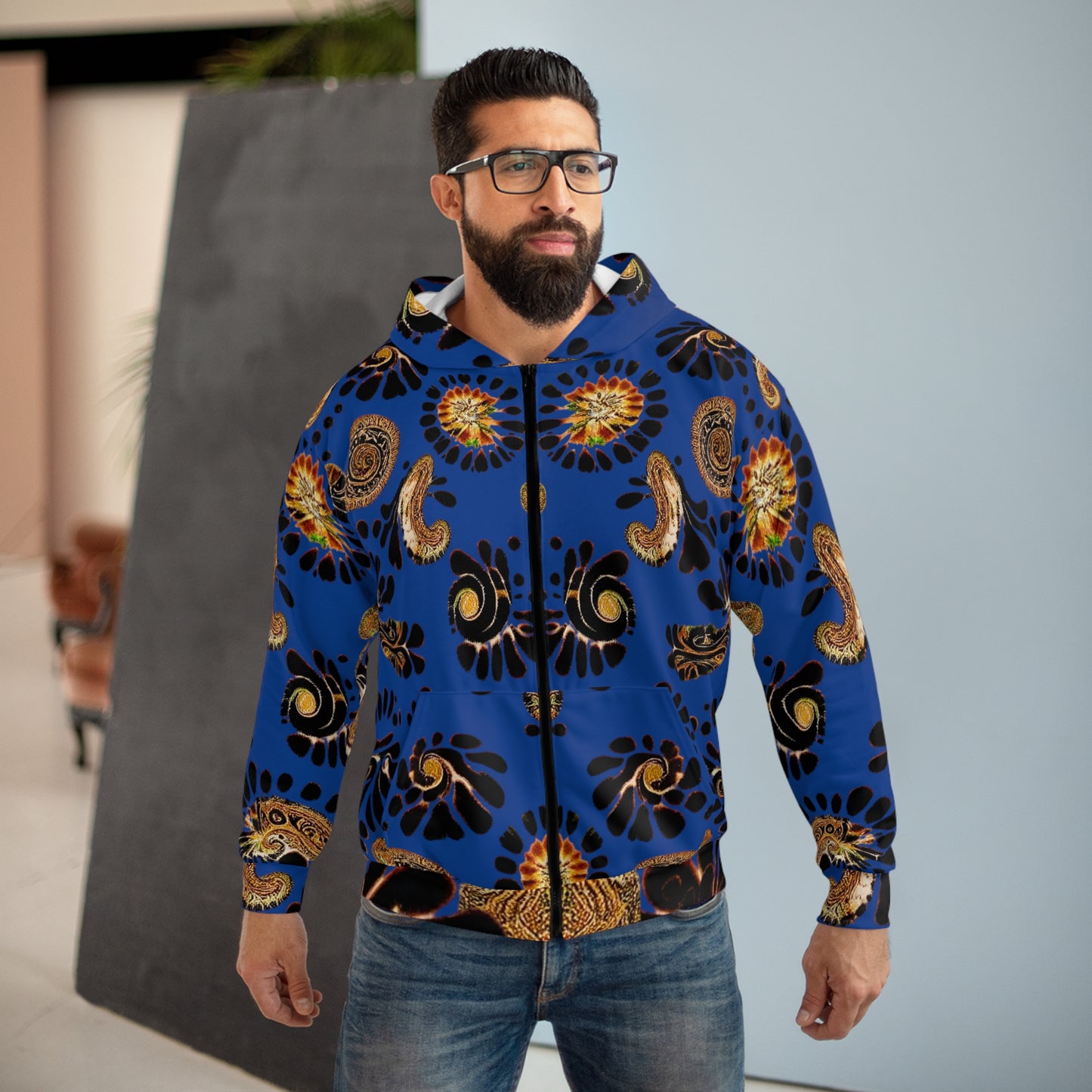 Printed Zipped Jacket | Men's Zipped Jacket | Yan Acq Apparel