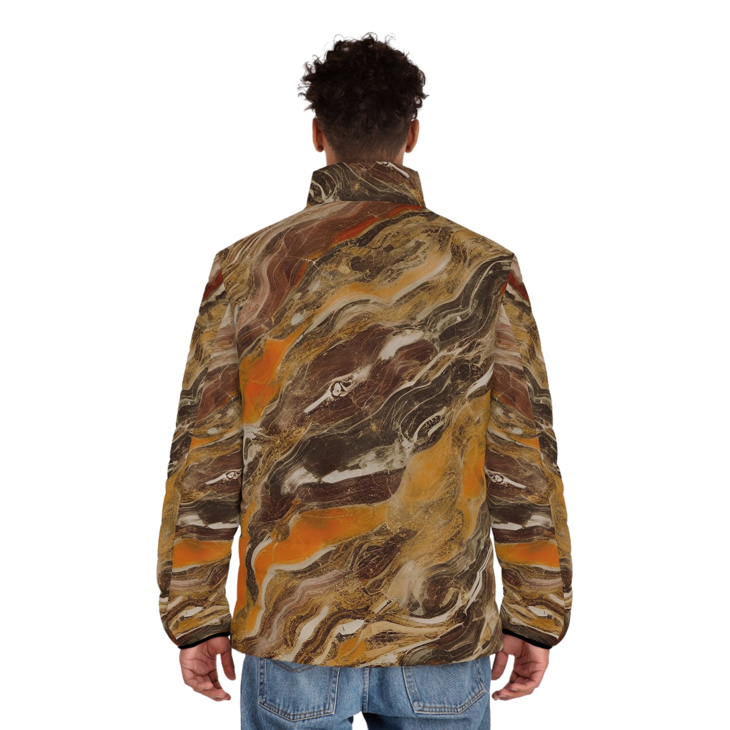 Unisex Puffer Jacket | Orange Remix Puffer Jacket | Yan Acq Apparel