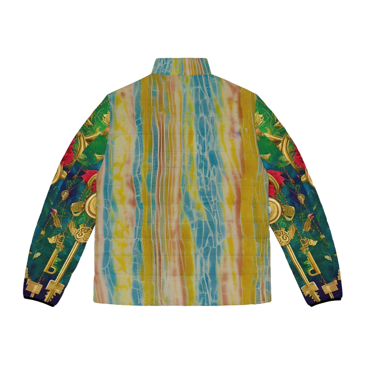 Flower Floral Puffer Jacket | Standup Collar Jacket | Yan Acq Apparel