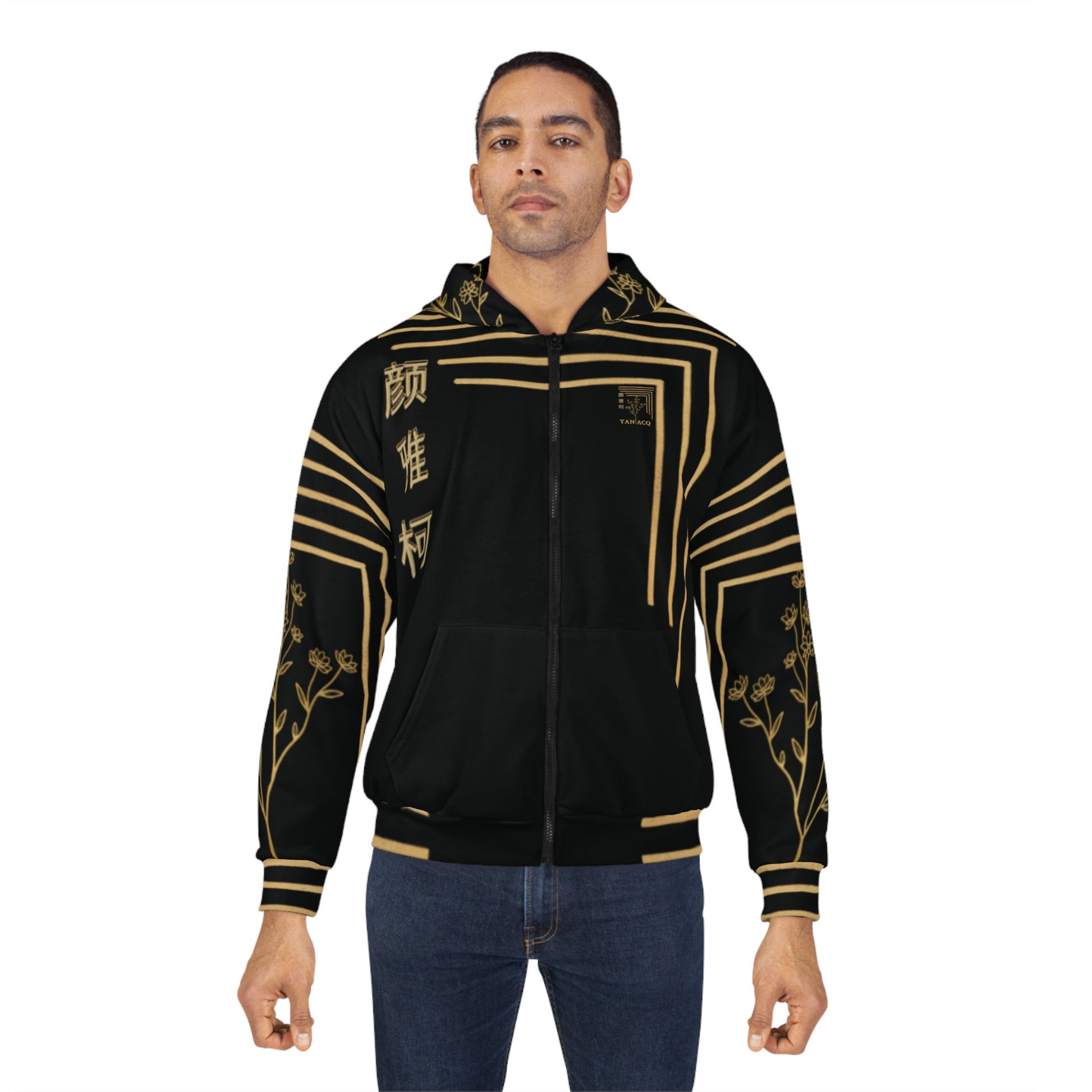 Black Winter Jacket | Long Sleeve Length Jacket | Yan Acq Apparel