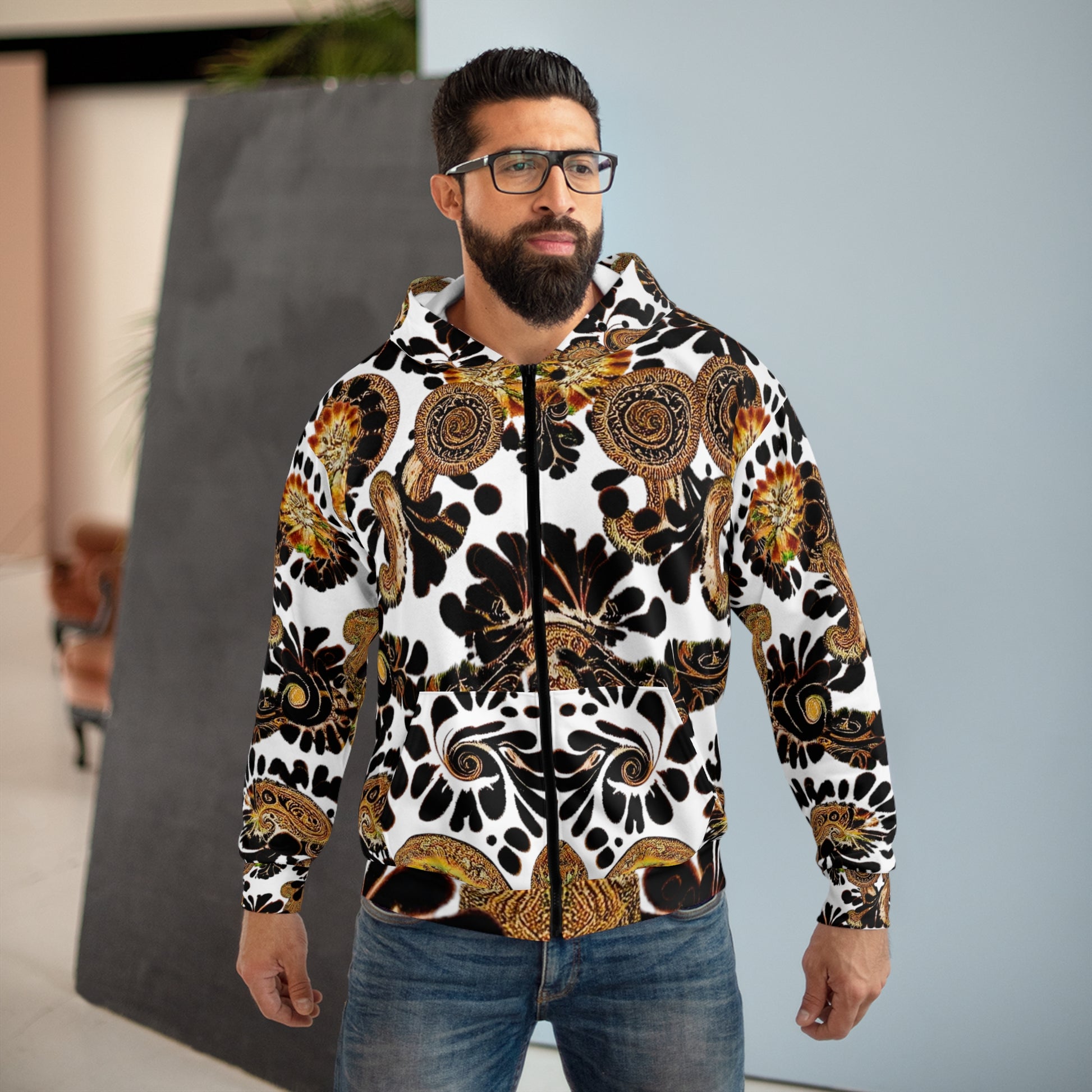 Medium Weight Polyester Jacket | Black Zipper Hoodie | Yan Acq Apparel