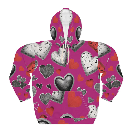 Customizable Pullover Hoodie | Heart Floral Hoodie | Yan Acq Apparel