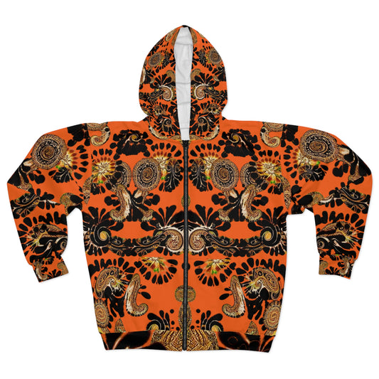 Zipped Fleece Jacket | Orange Fleece Jacket | Yan Acq Apparel